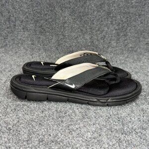Nike Comfort Footbed Sandals Women's Size 7 Black Athletic Beach Thong Flip Flop